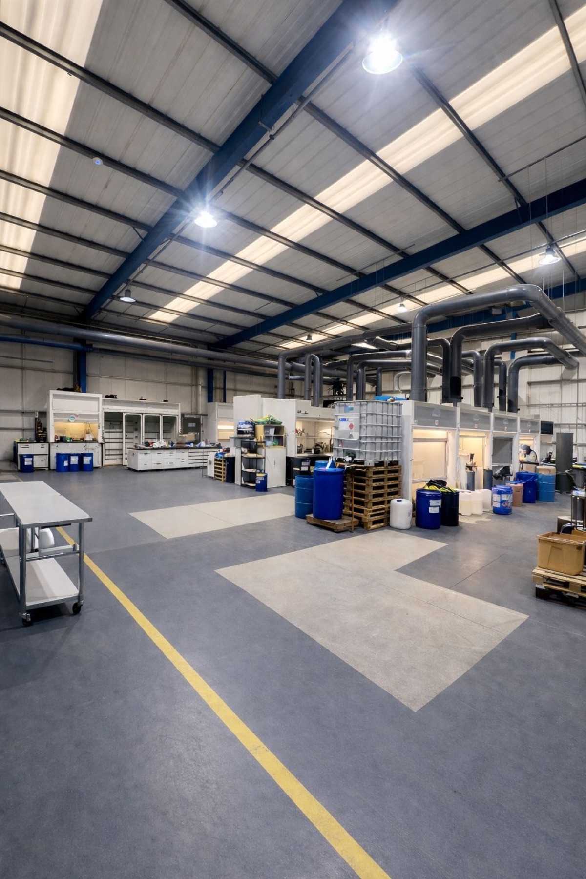 Molekula production facility with fume cupboards and ATEX-rated production areas