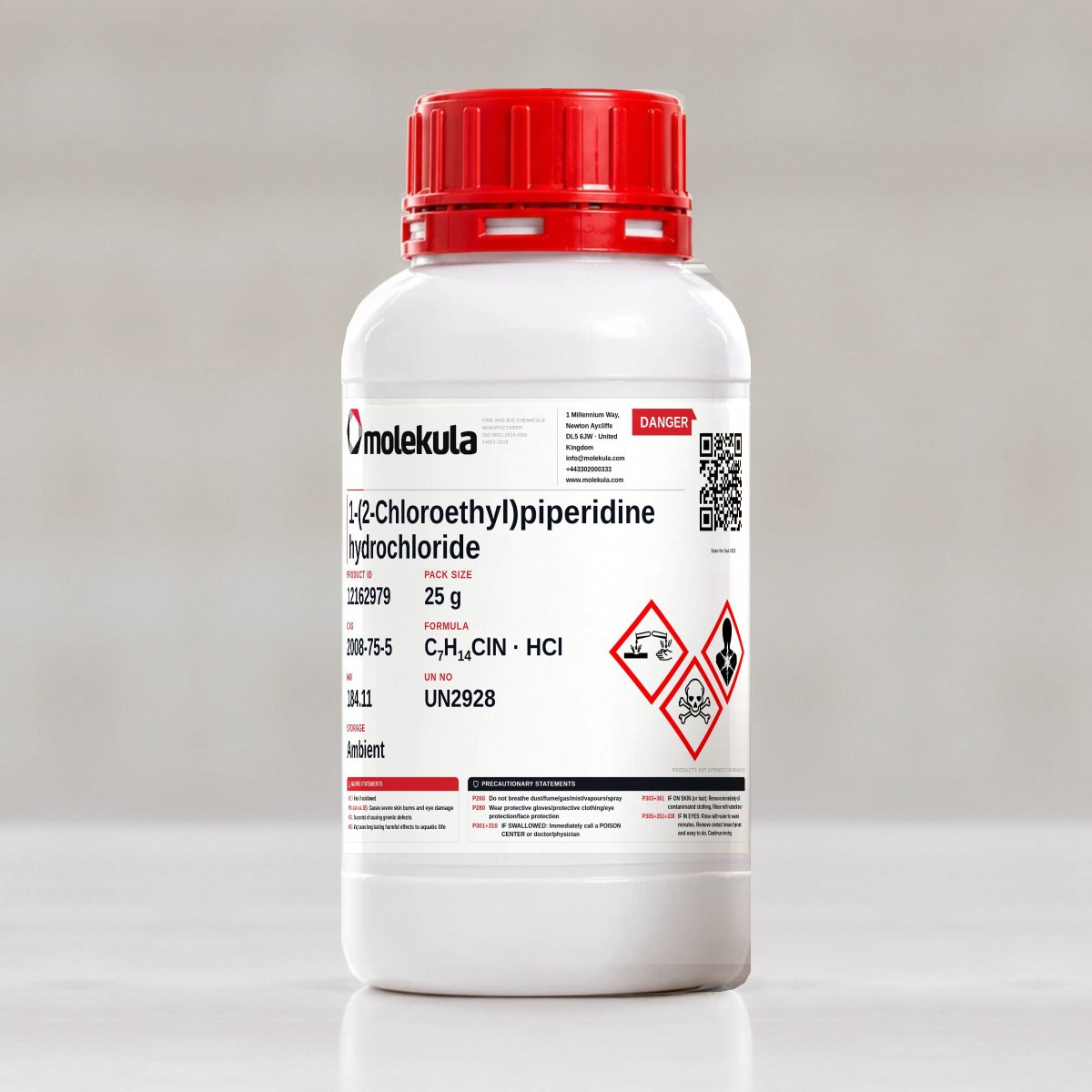 1-(2-Chloroethyl)piperidine hydrochloride, 25 g pack