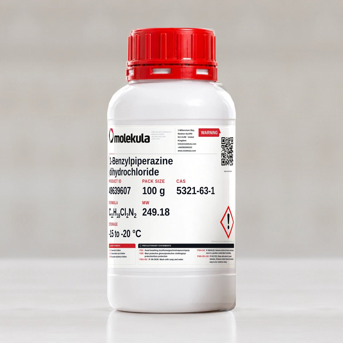 1-Benzylpiperazine dihydrochloride, 100 g pack