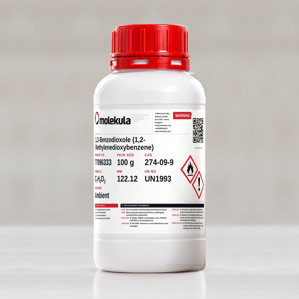 1,3-Benzodioxole (1,2-Methylenedioxybenzene), 100 g pack