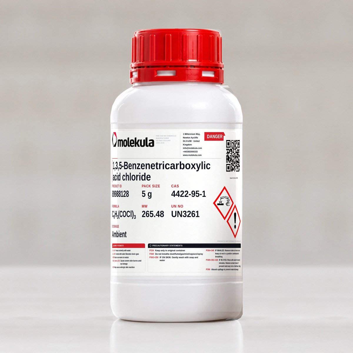 1,3,5-Benzenetricarboxylic acid chloride, 5 g pack