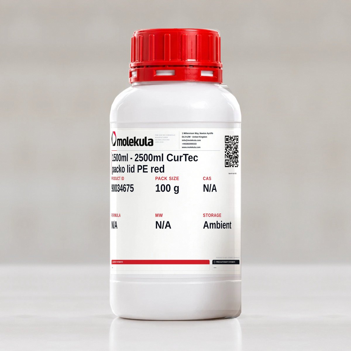 1500ml - 2500ml CurTec packo lid PE red, 100 g pack