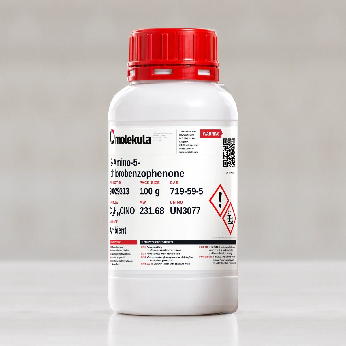 2-Amino-5-clorobenzofenona, envase de 100 g