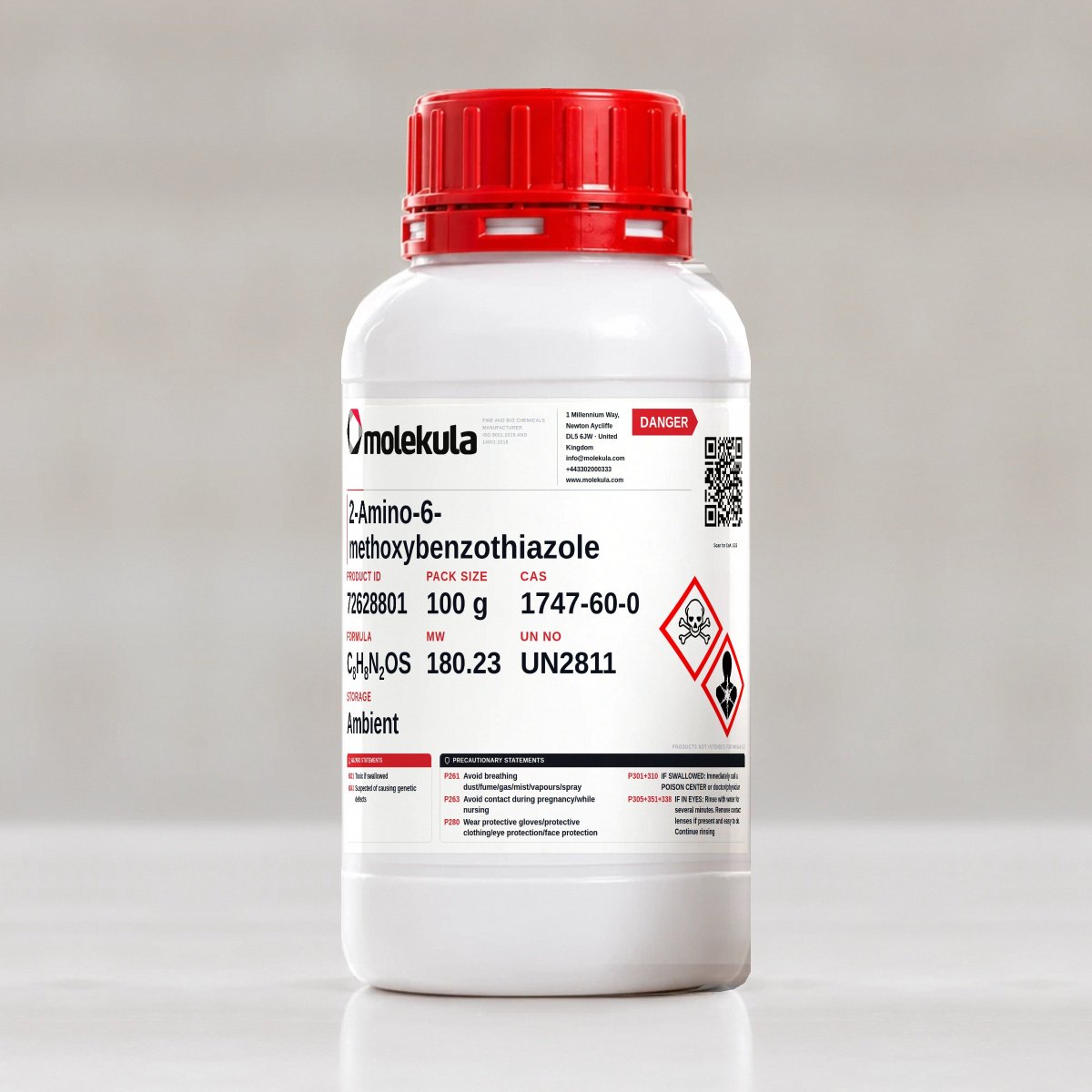 2-Amino-6-methoxybenzothiazole, 100 g pack