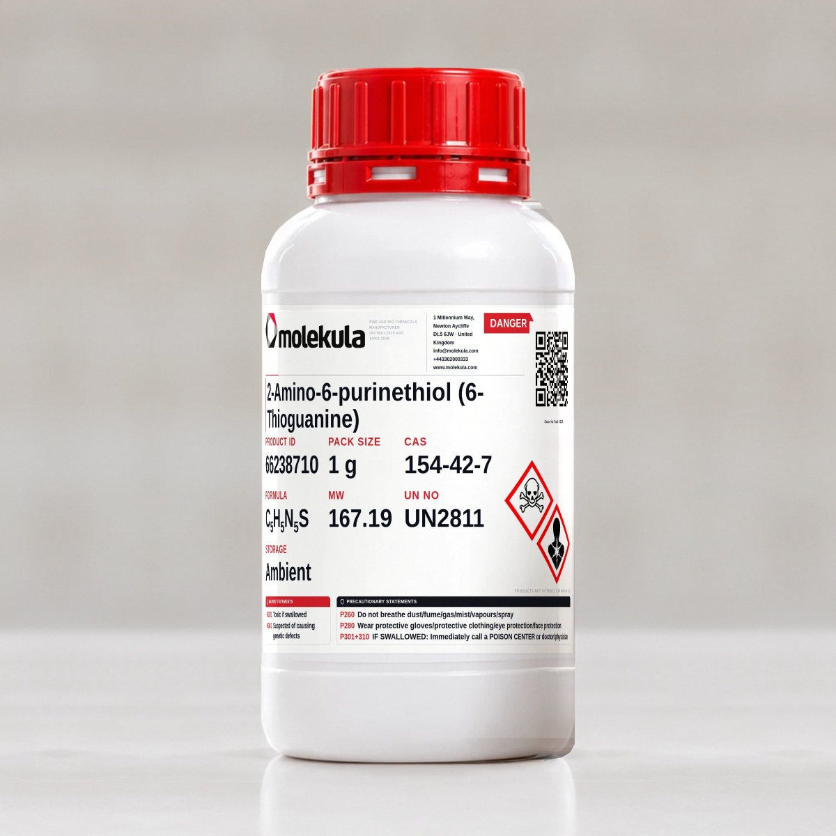 2-Amino-6-purinethiol (6-Thioguanine), 1 g pack