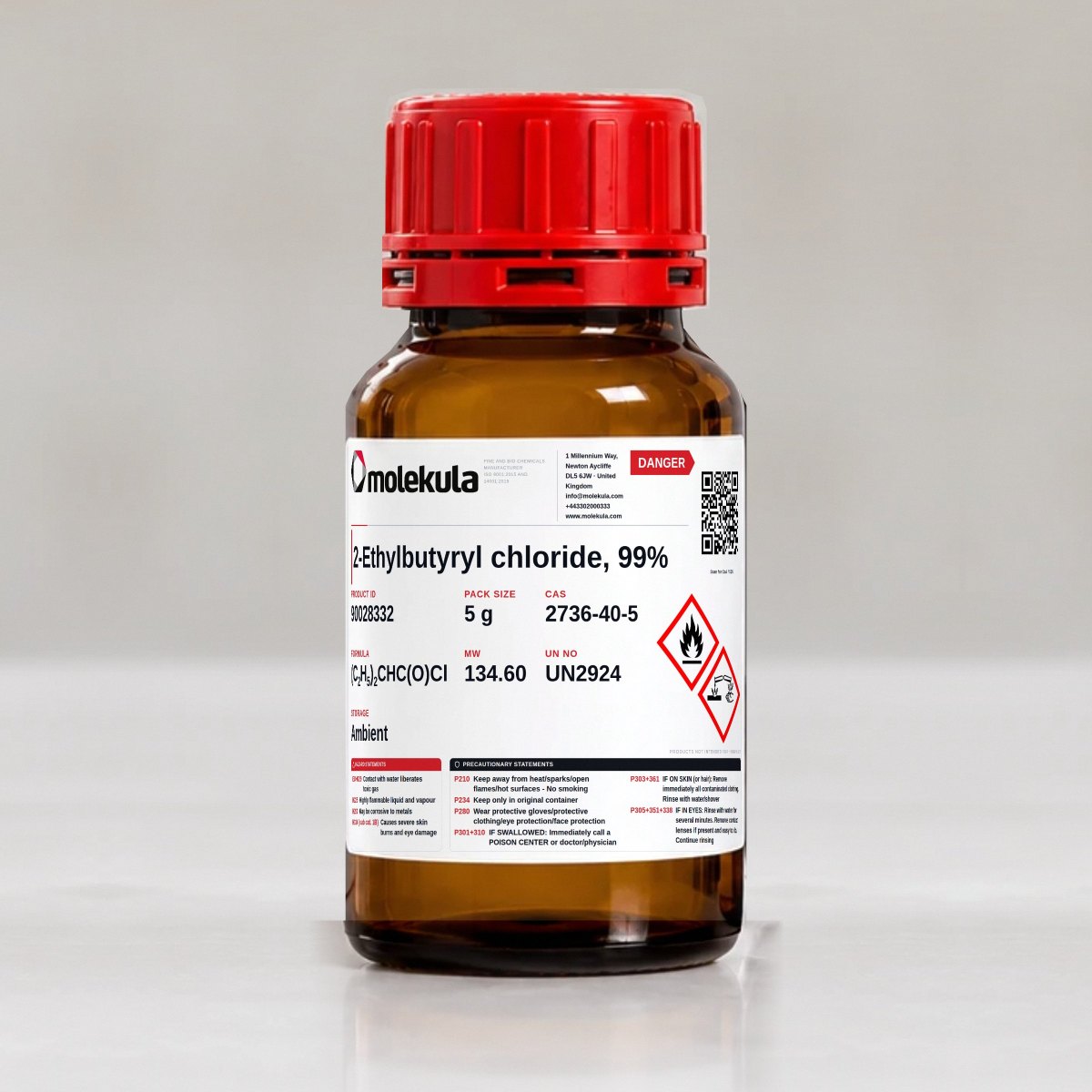 2-Ethylbutyryl chloride, 99%, 5 g pack