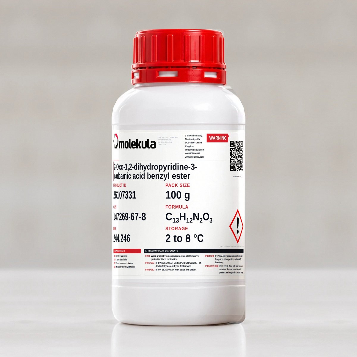 2-Oxo-1,2-dihydropyridine-3-carbamic acid benzyl ester, 100 g pack