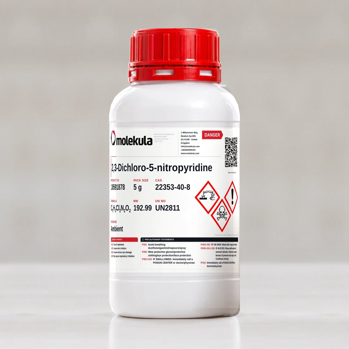 2,3-Dichloro-5-nitropyridine, 5 g pack