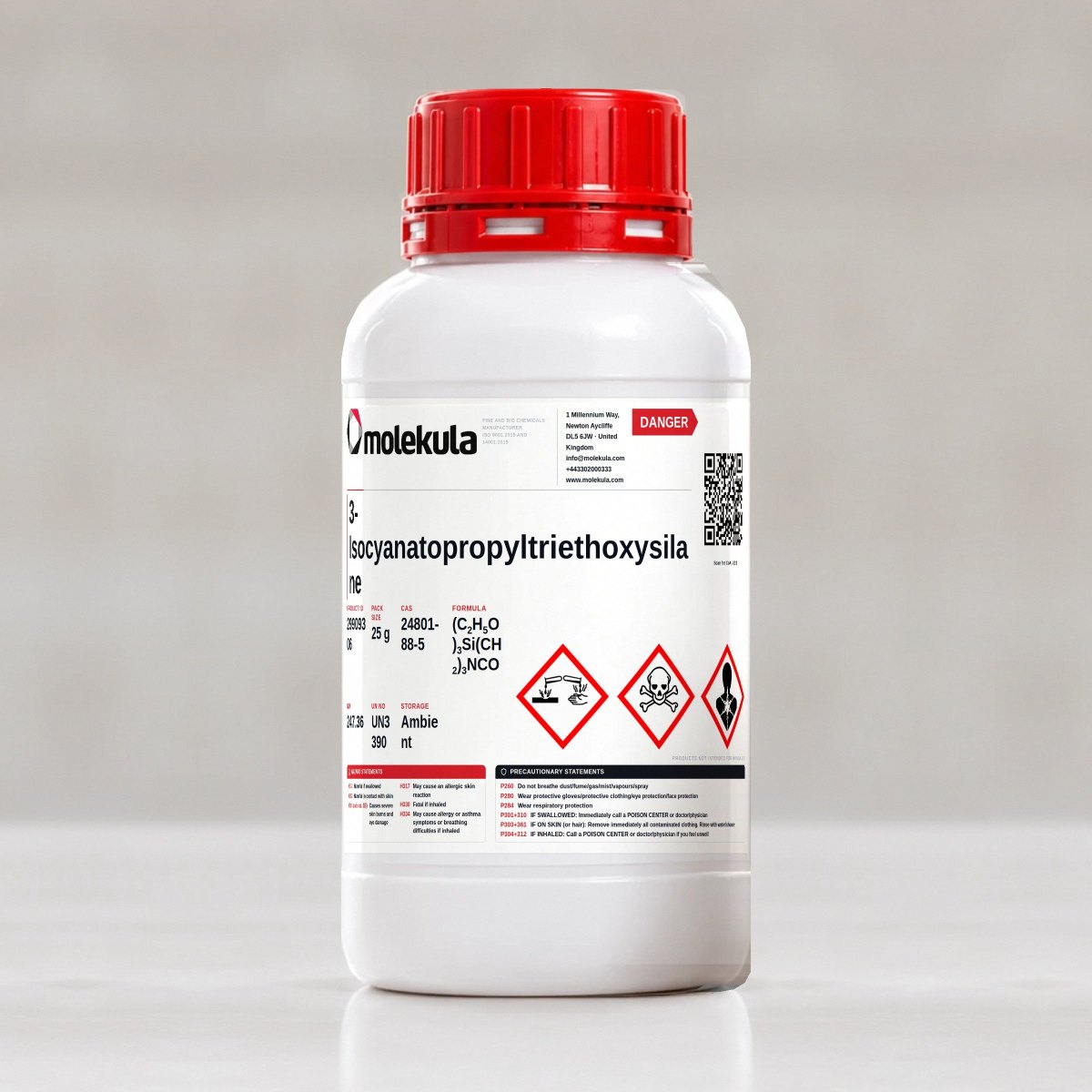 3-Isocyanatopropyltriethoxysilane, 25 g pack