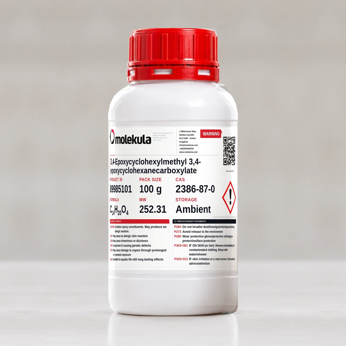 3,4-Epoxycyclohexylmethyl 3,4-epoxycyclohexanecarboxylate, 100 g pack