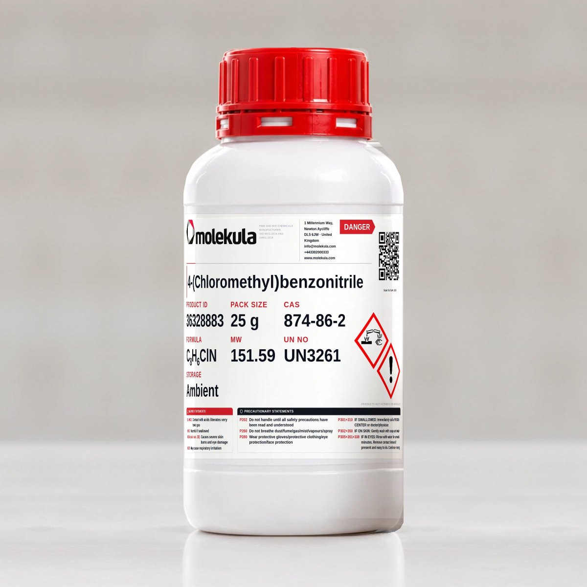 4-(Chloromethyl)benzonitrile, 25 g pack