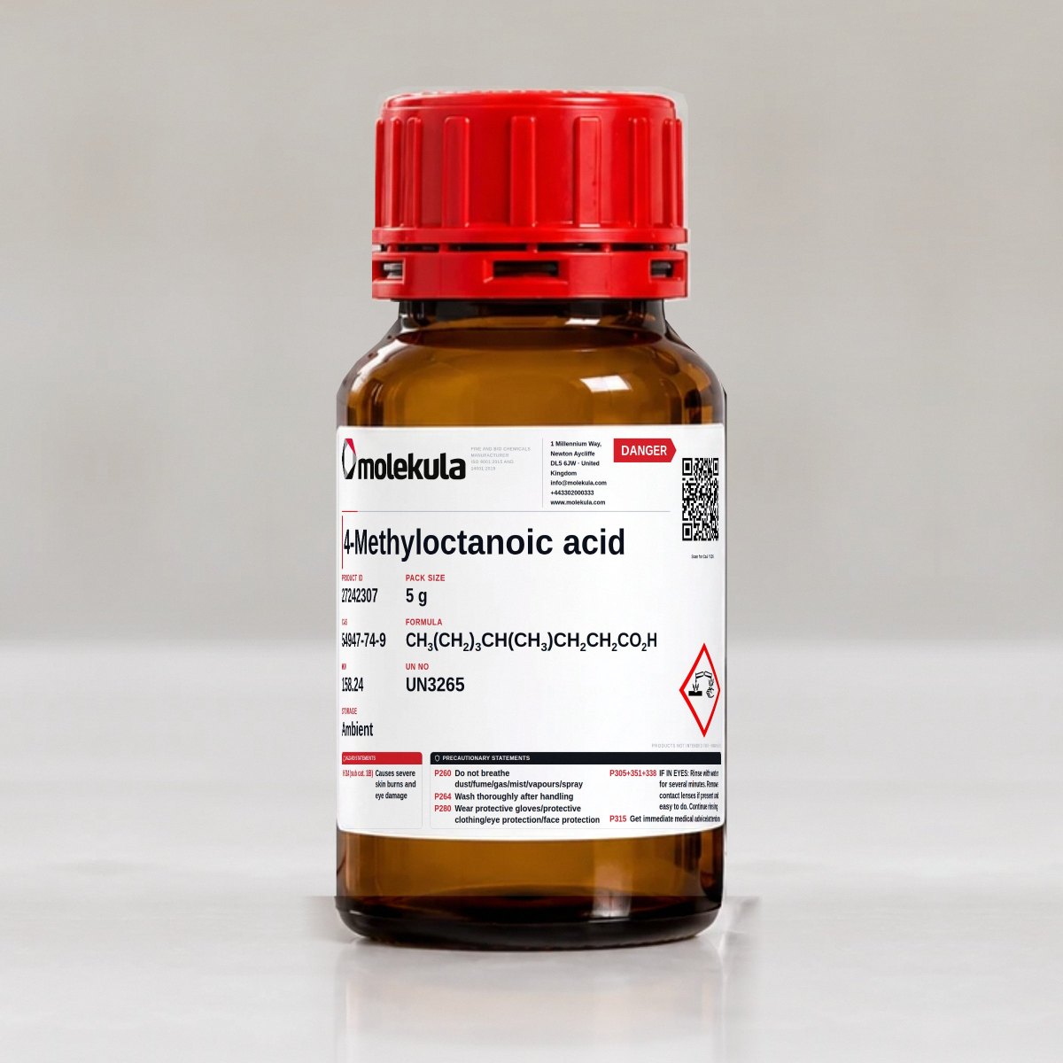 4-Methyloctanoic acid, 5 g pack