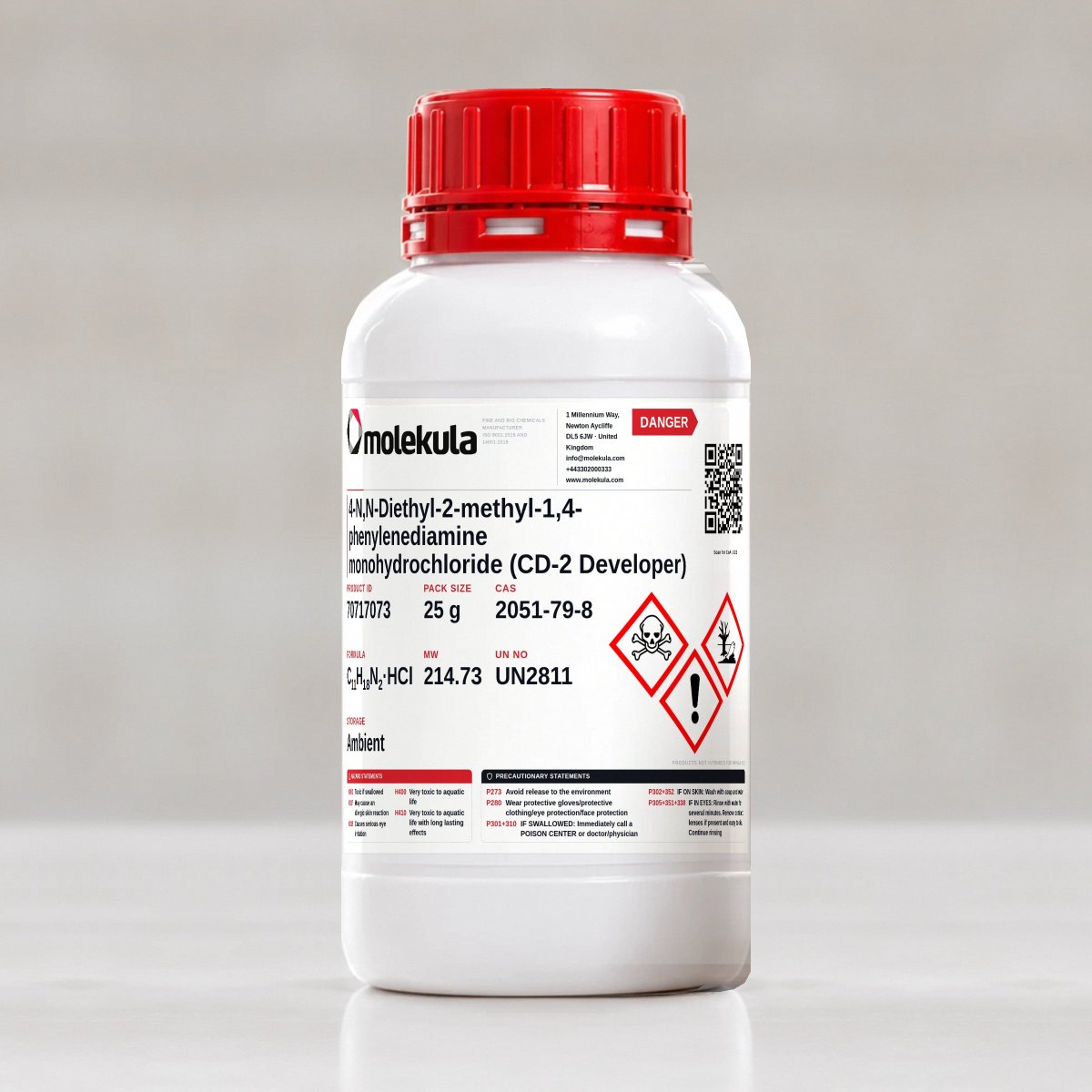 4-N,N-Diethyl-2-methyl-1,4-phenylenediamine monohydrochloride (CD-2 Developer), 25 g pack