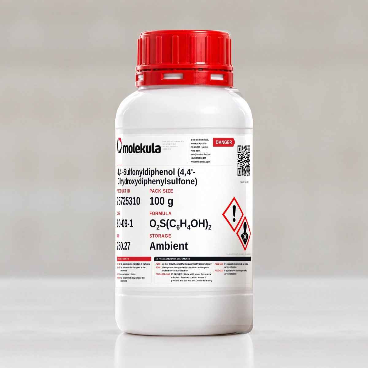 4,4'-Sulfonyldiphenol (4,4'-Dihydroxydiphenylsulfone), 100 g pack