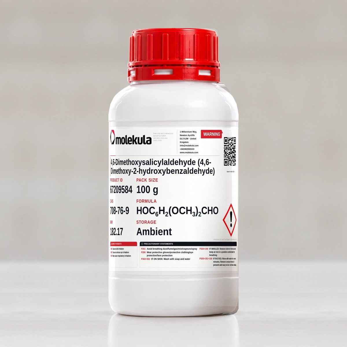 4,6-Dimethoxysalicylaldehyde (4,6-Dimethoxy-2-hydroxybenzaldehyde), 100 g pack