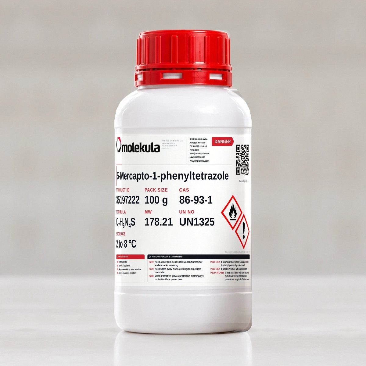 5-Mercapto-1-phenyltetrazole, 100 g pack