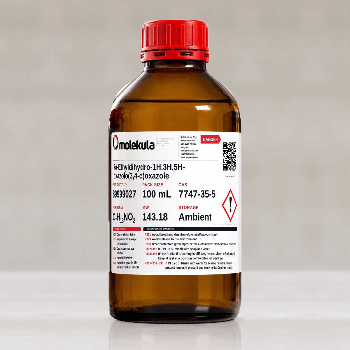 7a-Ethyldihydro-1H,3H,5H-oxazolo(3,4-c)oxazole, 100 mL pack