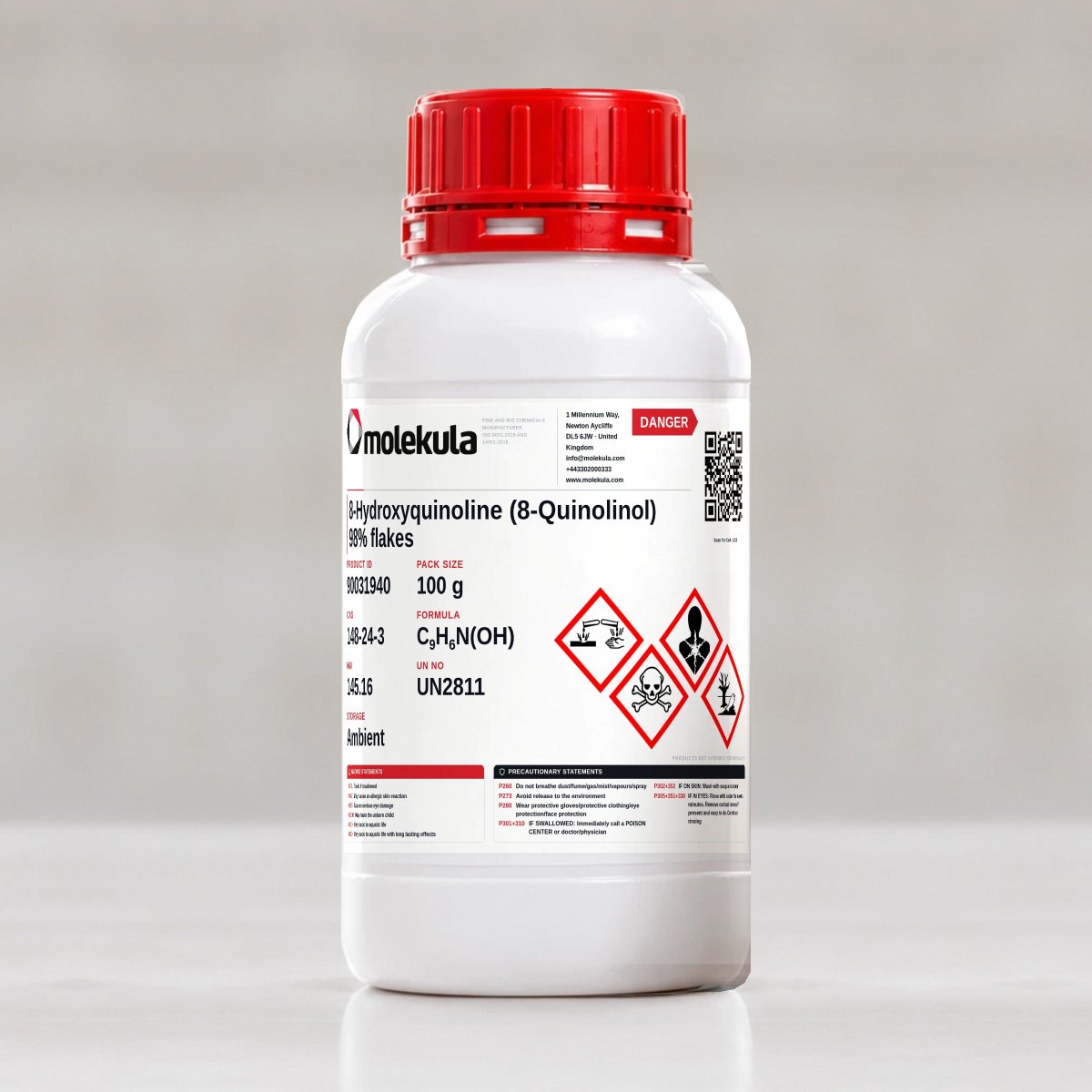 8-Hydroxyquinoline (8-Quinolinol) 98% flakes, 100 g pack