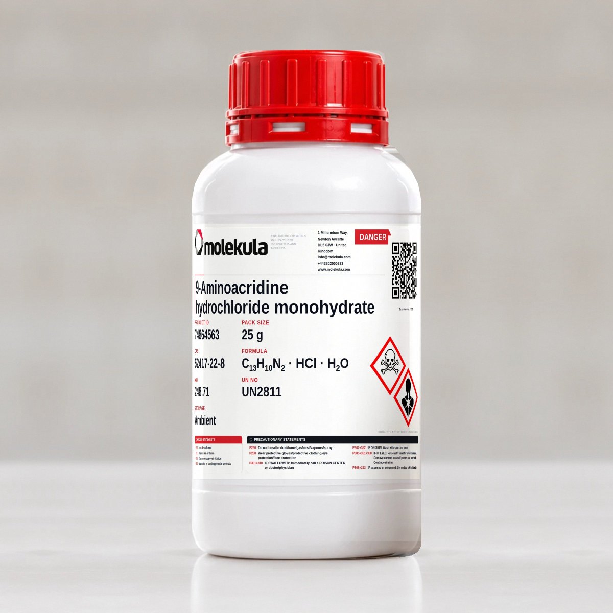 9-Aminoacridine hydrochloride monohydrate, 25 g pack
