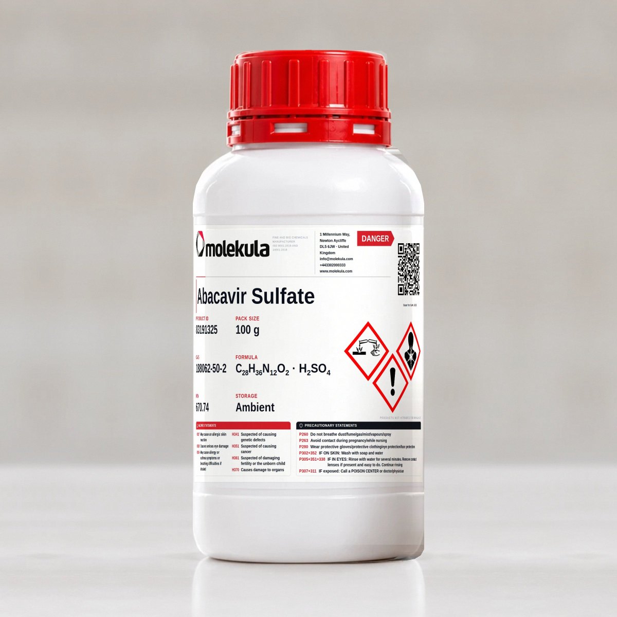 Abacavir Sulfate, 100 g pack