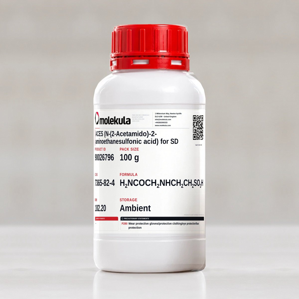 ACES (N-(2-Acetamido)-2-amminoetansolfonico acido) per SDS, confezione da 100 g