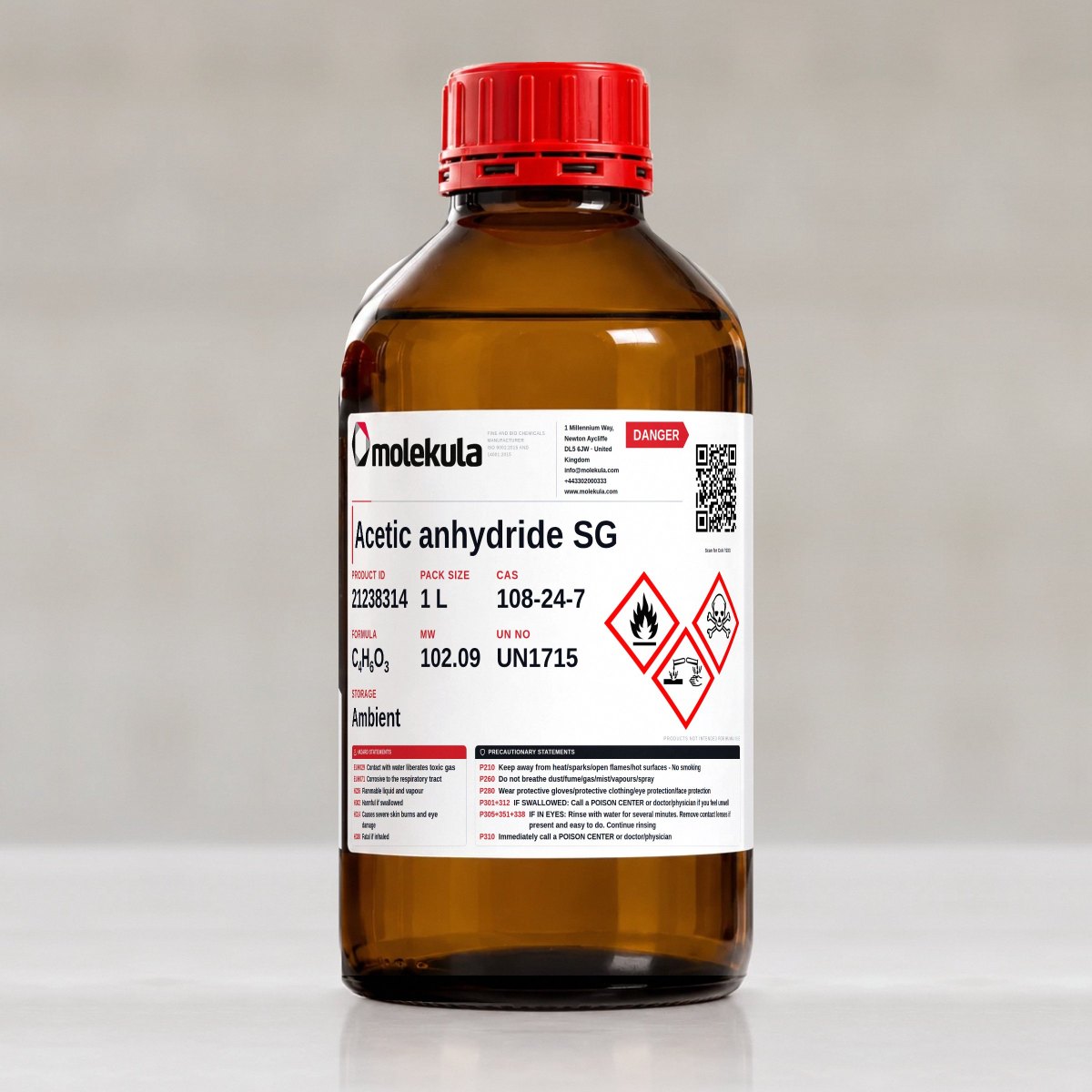 Acetic anhydride SG, 1 L pack