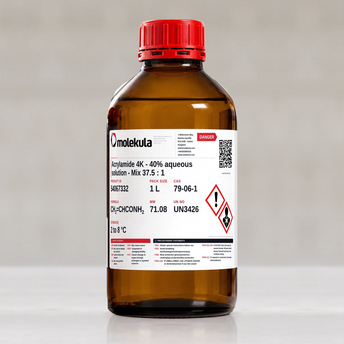 Acrylamide 4K - 40% aqueous solution - Mix 37.5 : 1, 1 L pack
