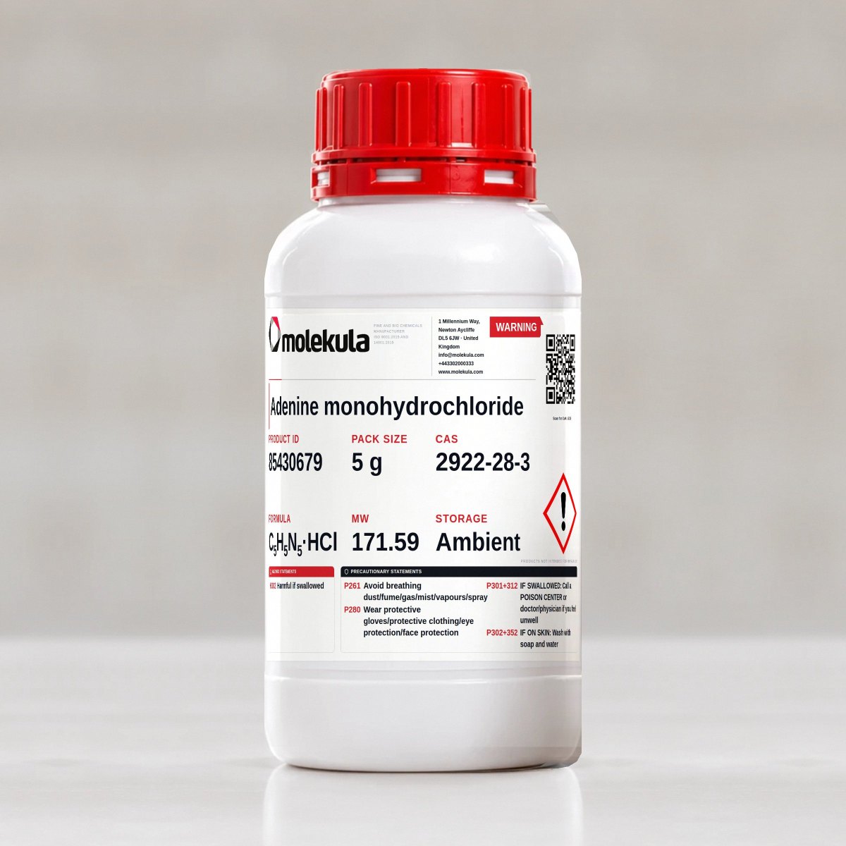 Adenine monohydrochloride, 5 g pack