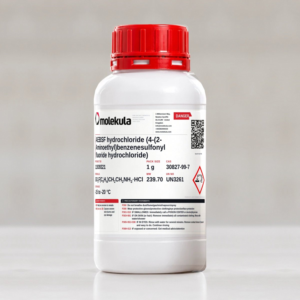 AEBSF hydrochloride (4-(2-Aminoethyl)benzenesulfonyl fluoride hydrochloride), 1 g pack