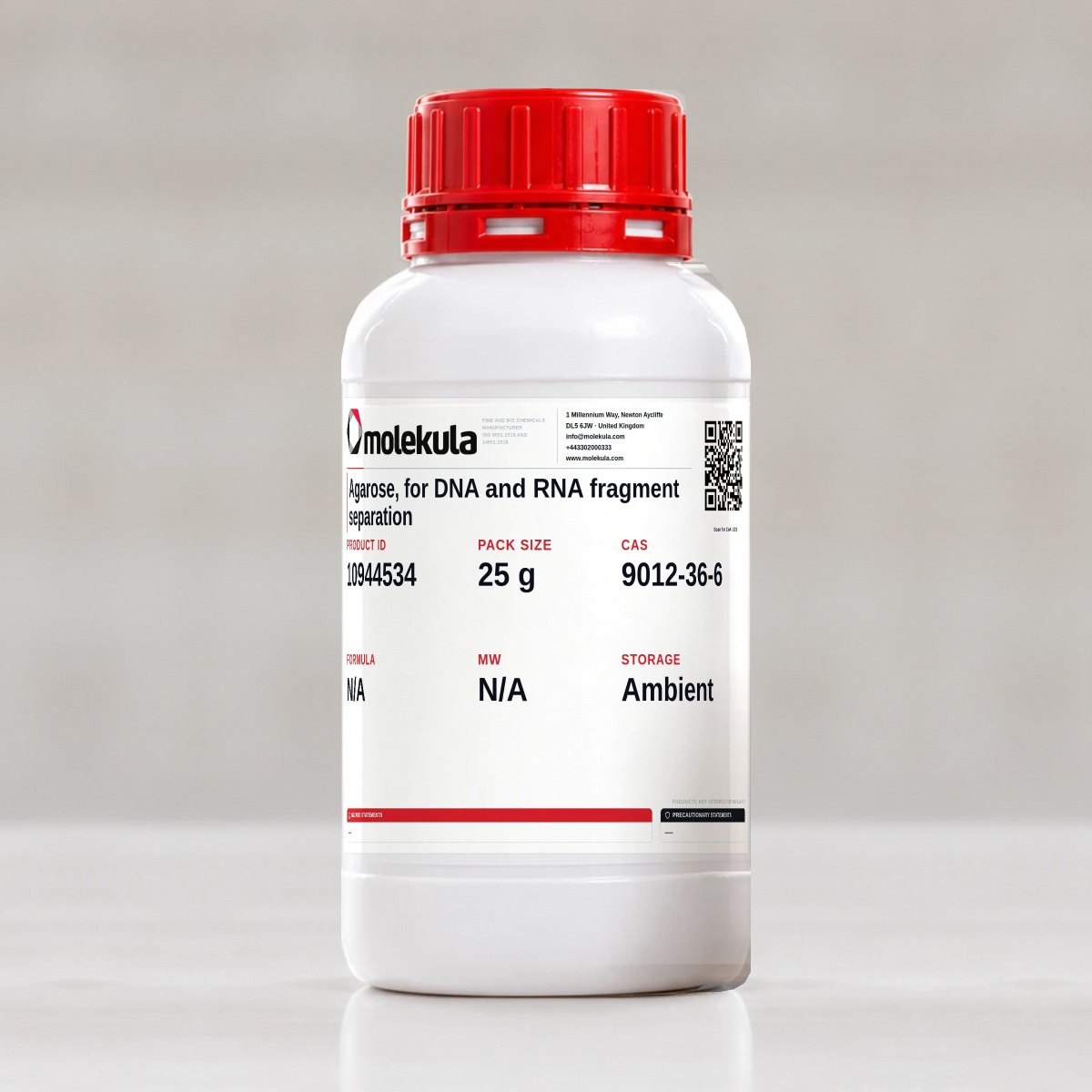 Agarose, for DNA and RNA fragment separation, 25 g pack