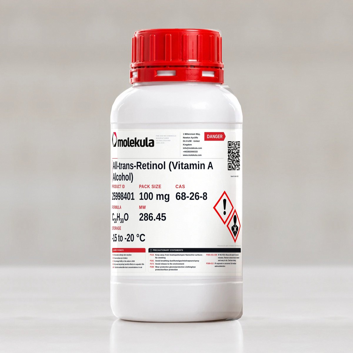 All-trans-Retinol (Vitamin A Alcohol), 100 mg pack