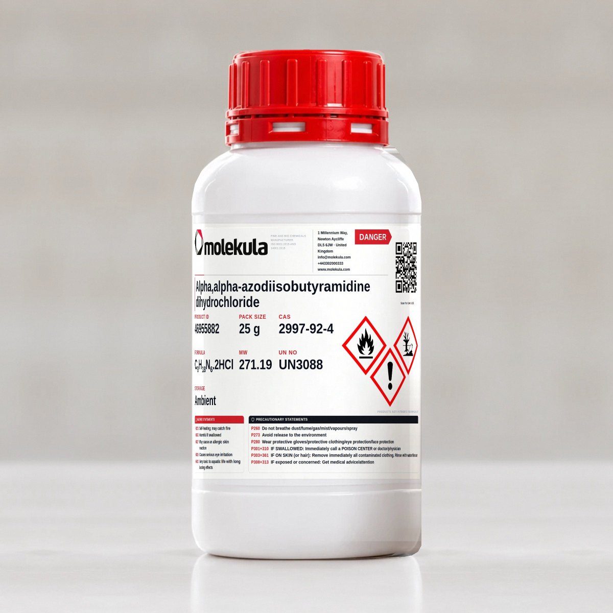 Alpha,alpha-azodiisobutyramidine dihydrochloride, 25 g pack