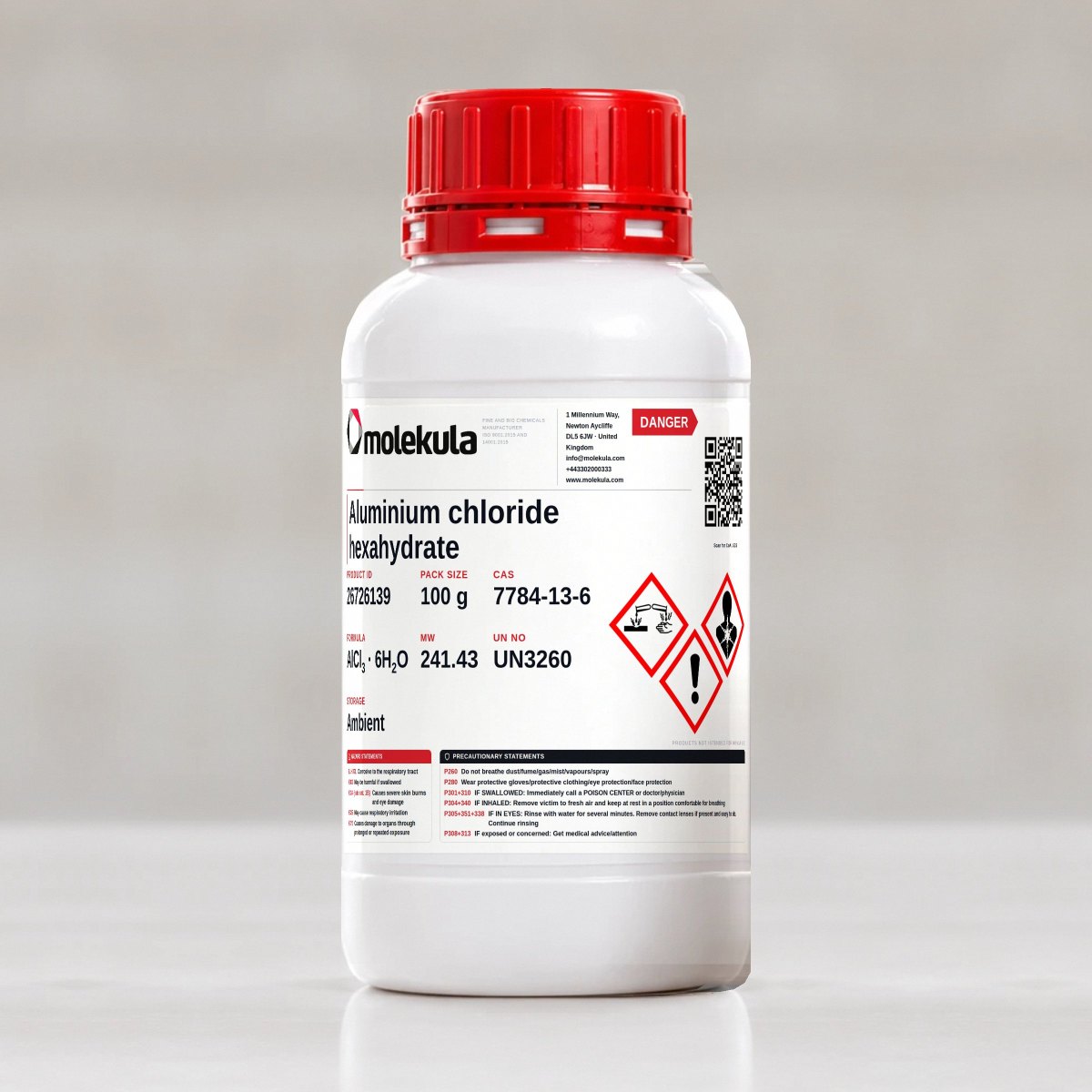 Aluminium chloride hexahydrate, 100 g pack