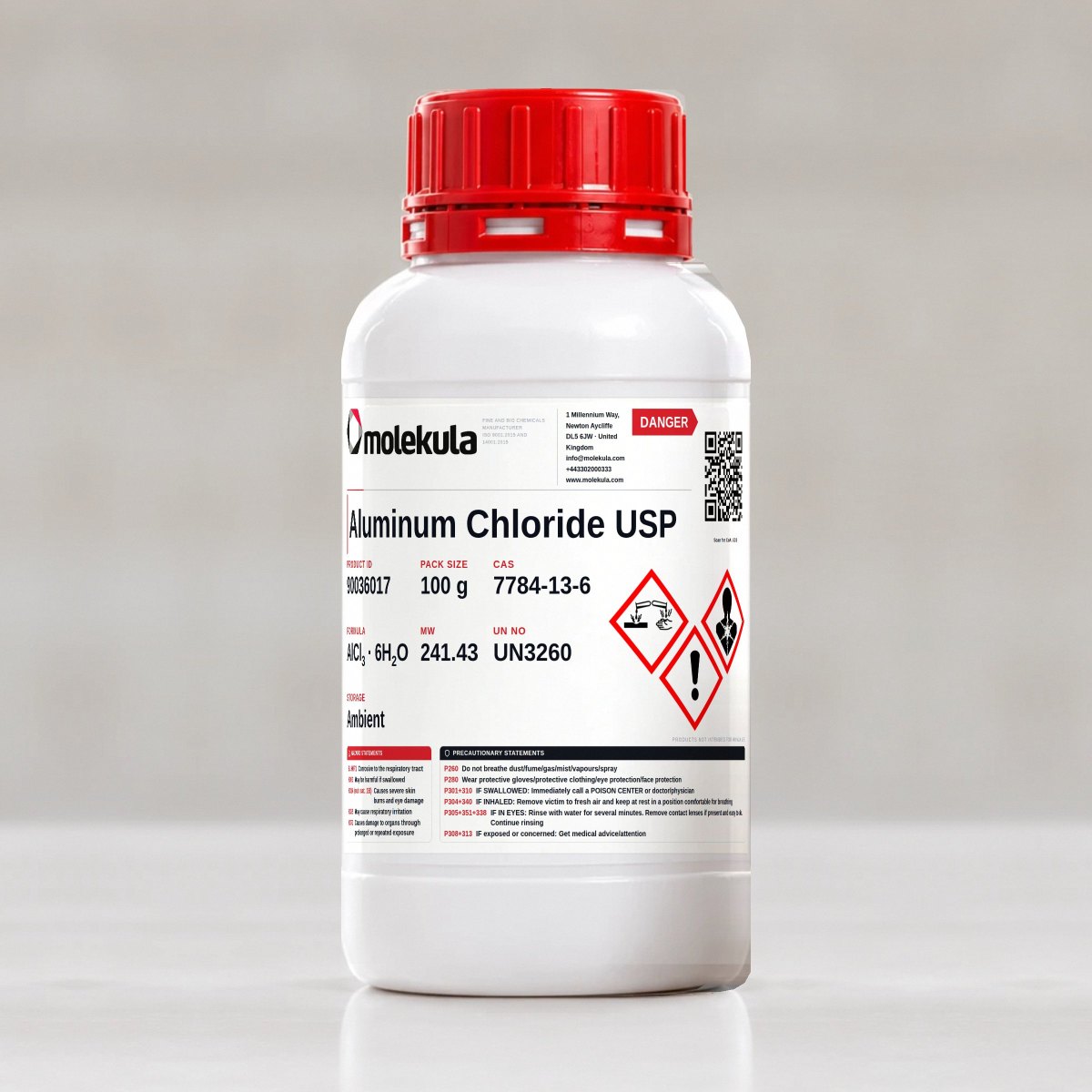 Aluminum Chloride USP, 100 g pack