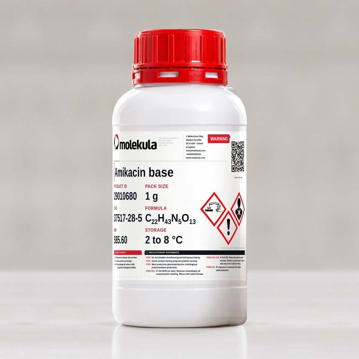 Amikacin base, 1 g pack