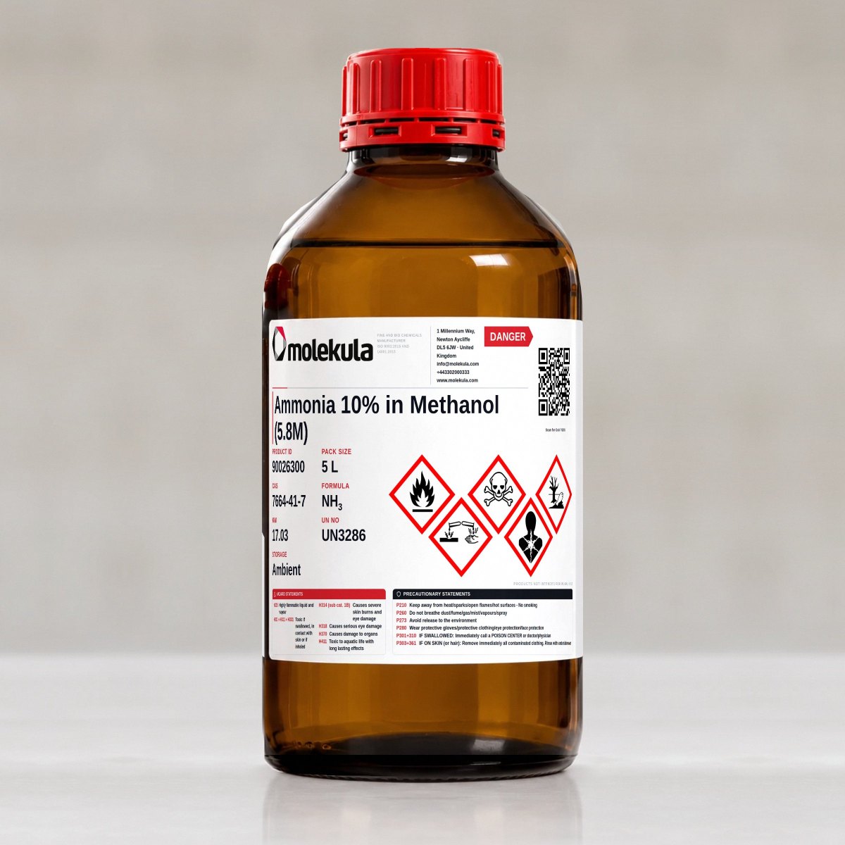 Ammonia 10% in Methanol (5.8M), 5 L pack