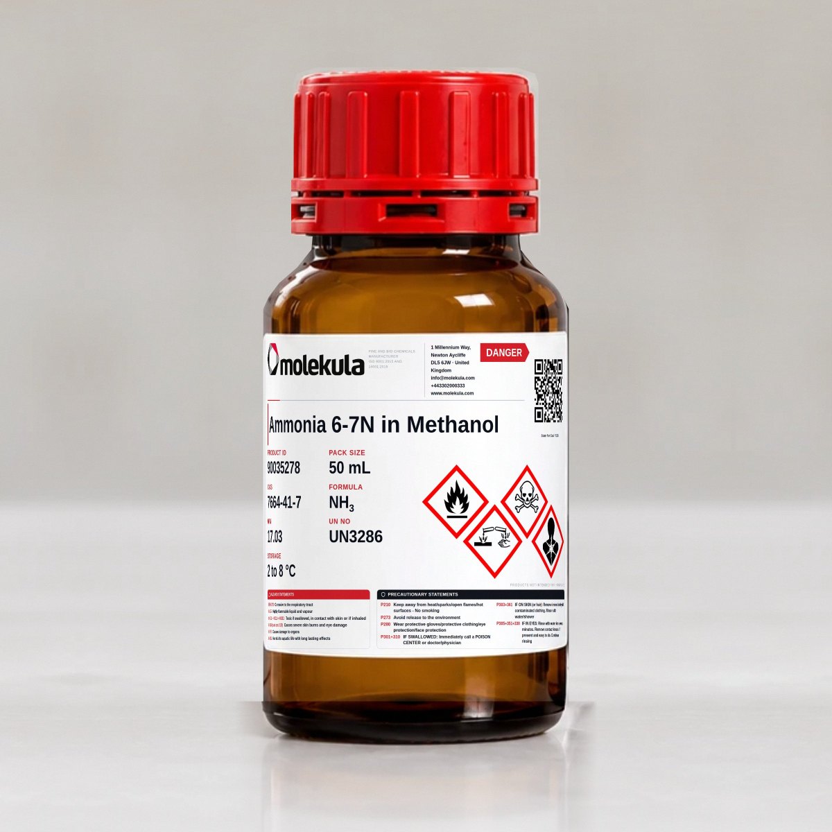 Ammonia 6-7N in Methanol, 50 mL pack