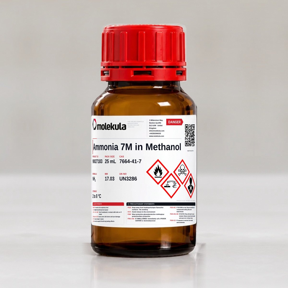 Ammonia 7M in Methanol, 25 mL pack