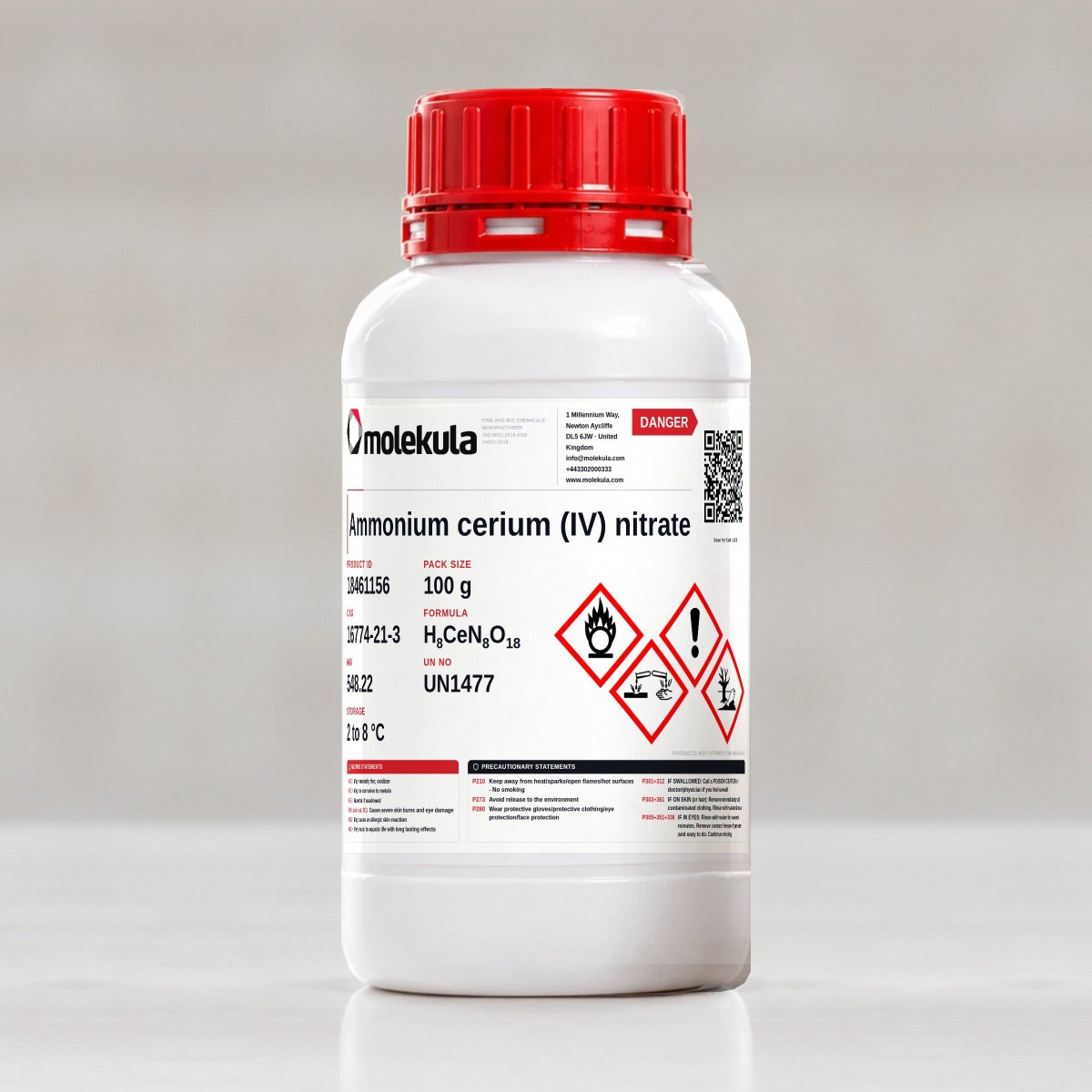 Ammonium cerium (IV) nitrate, 100 g pack