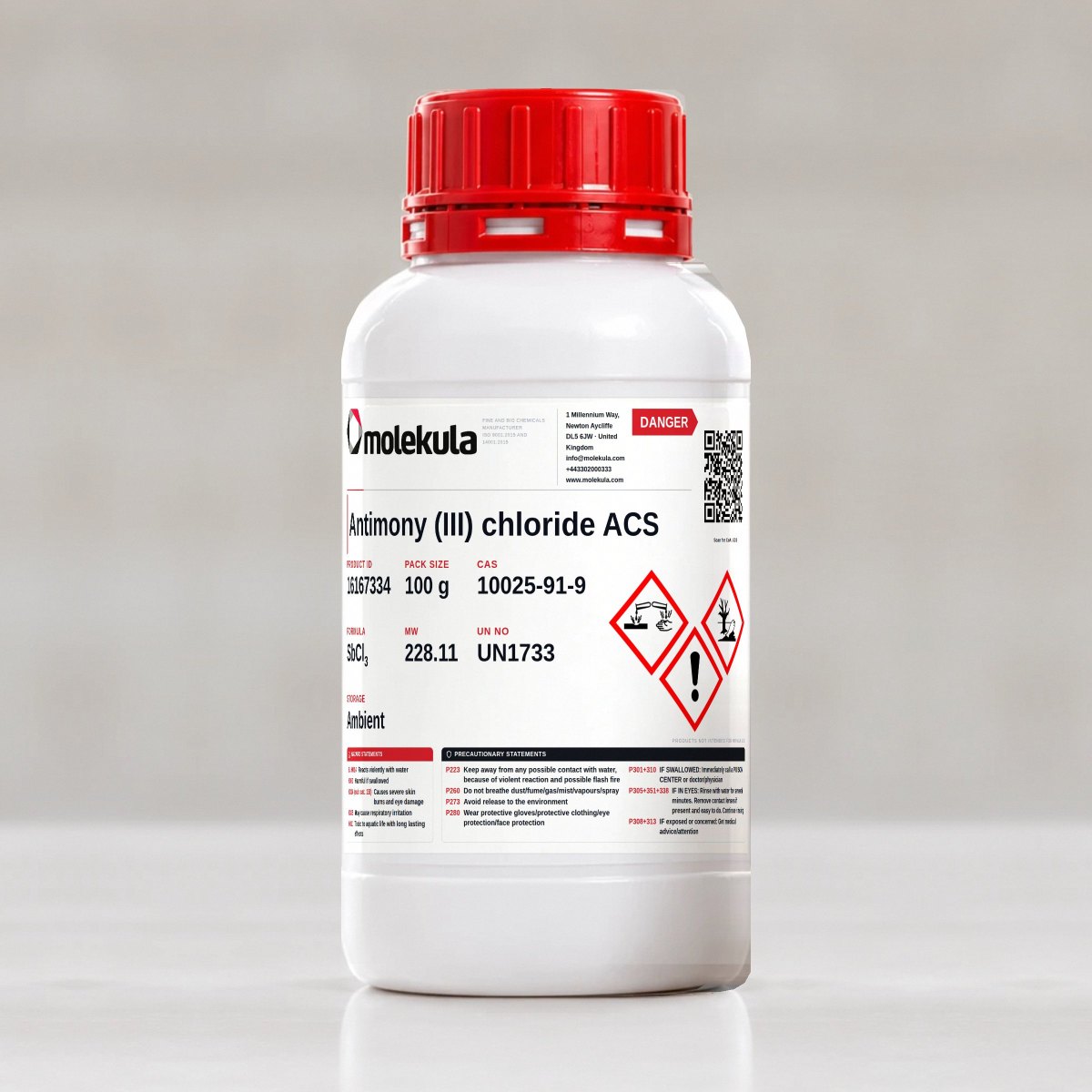 Antimony (III) chloride ACS, 100 g pack
