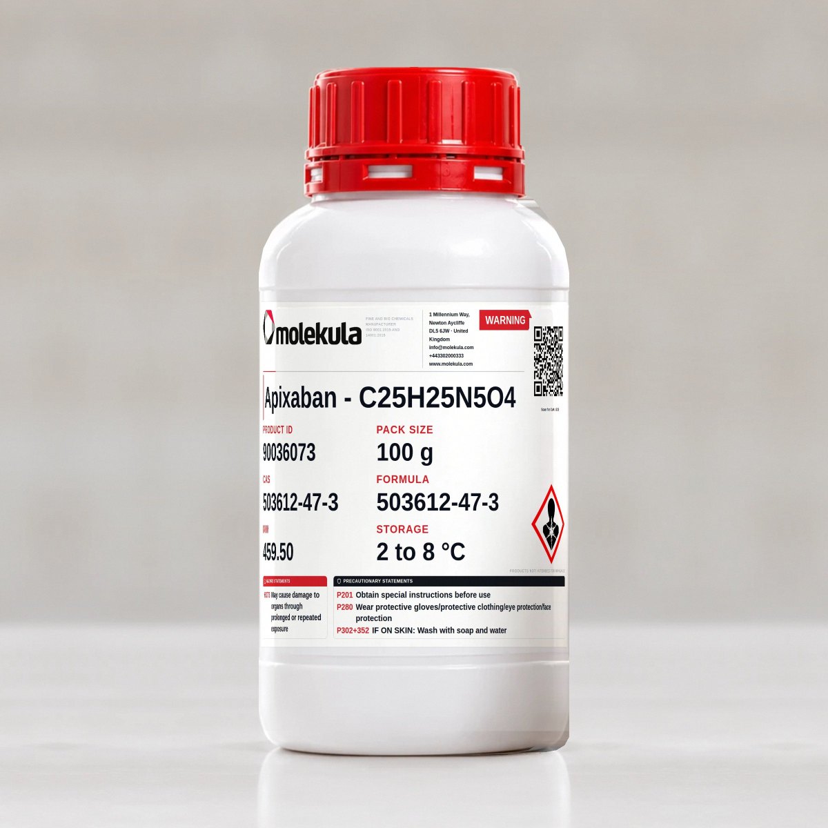 Apixaban - C25H25N5O4, 100 g pack