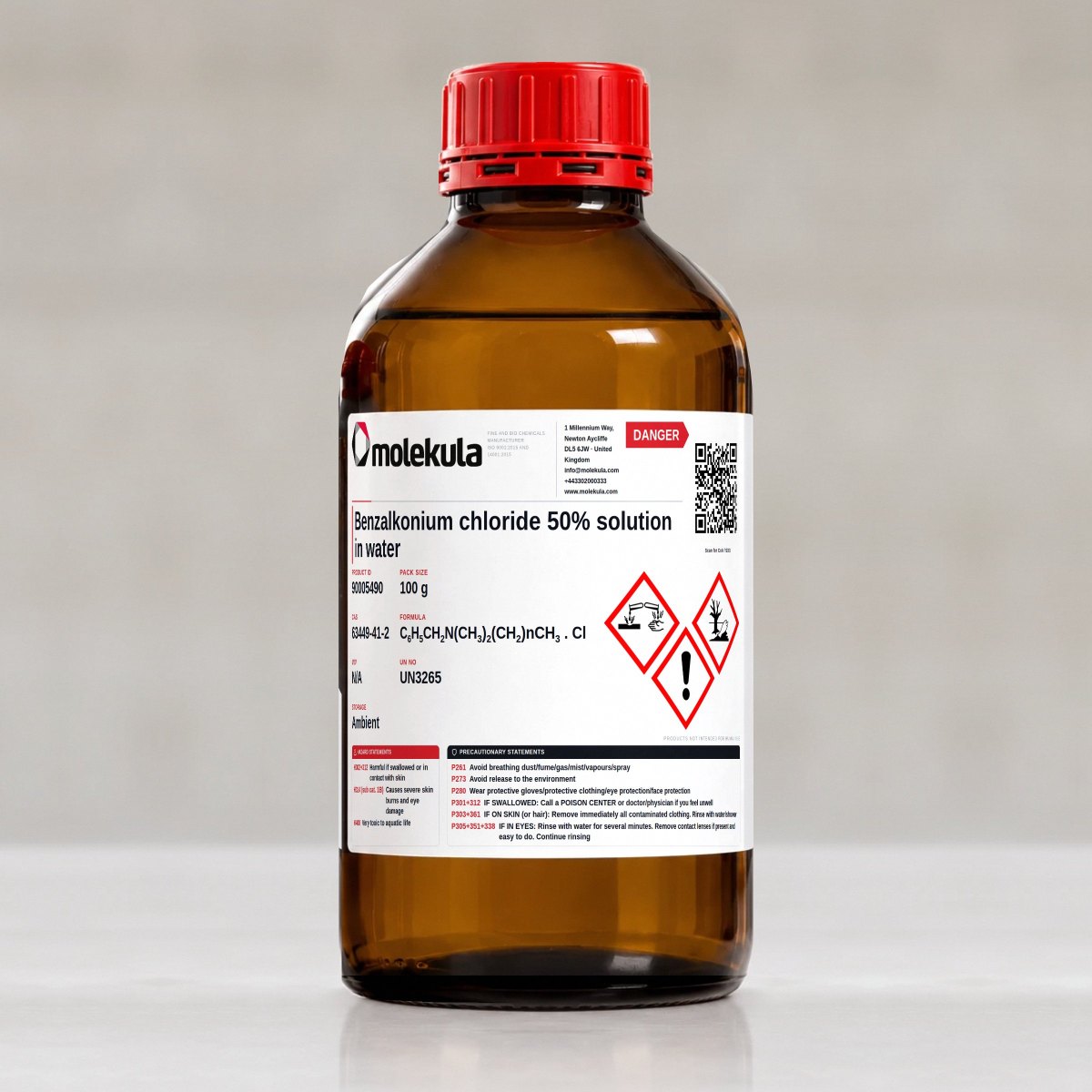 Benzalkonium chloride 50% solution in water, 100 g pack