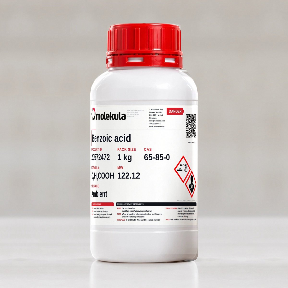 Benzoic acid, 1 kg pack