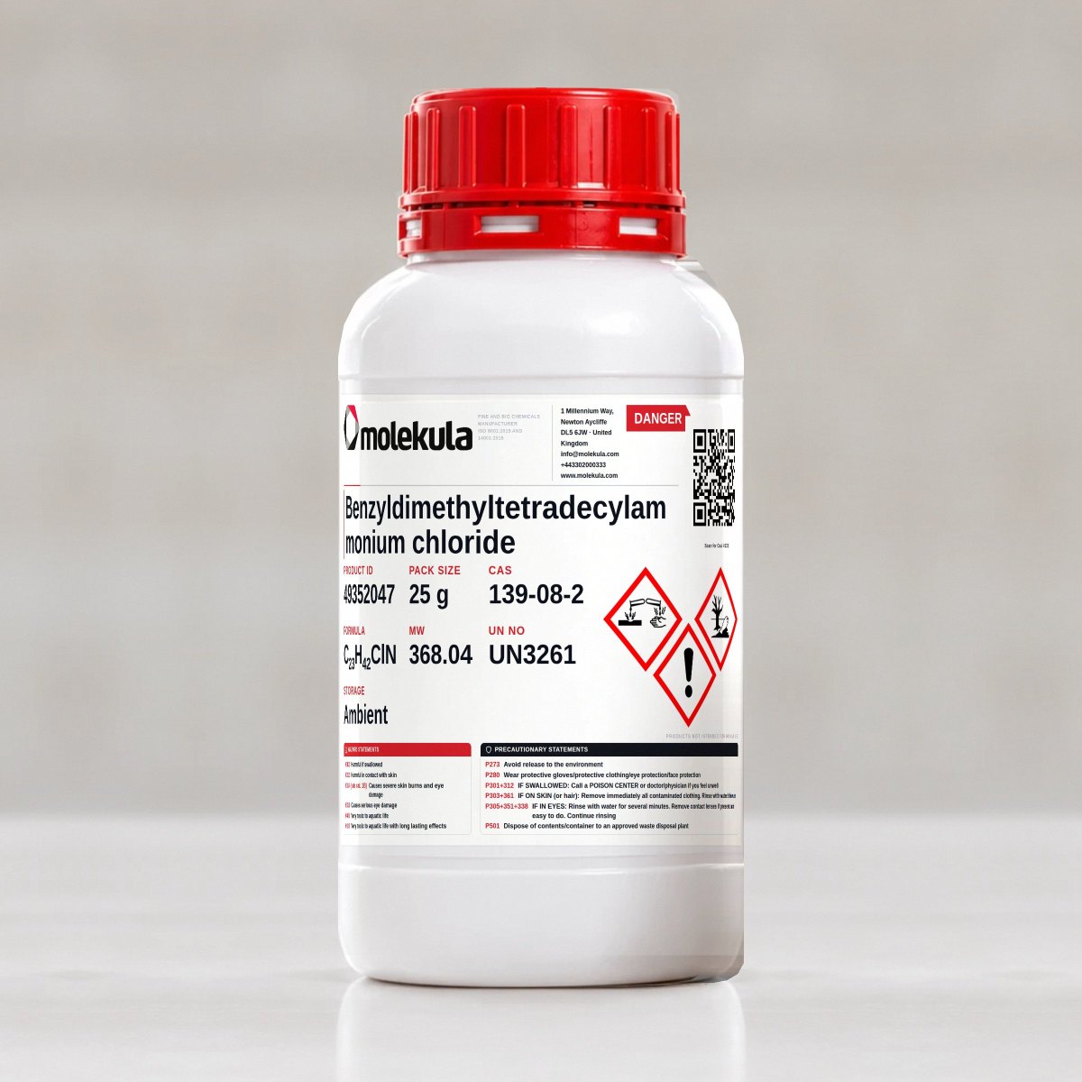 Benzyldimethyltetradecylammonium chloride, 25 g pack