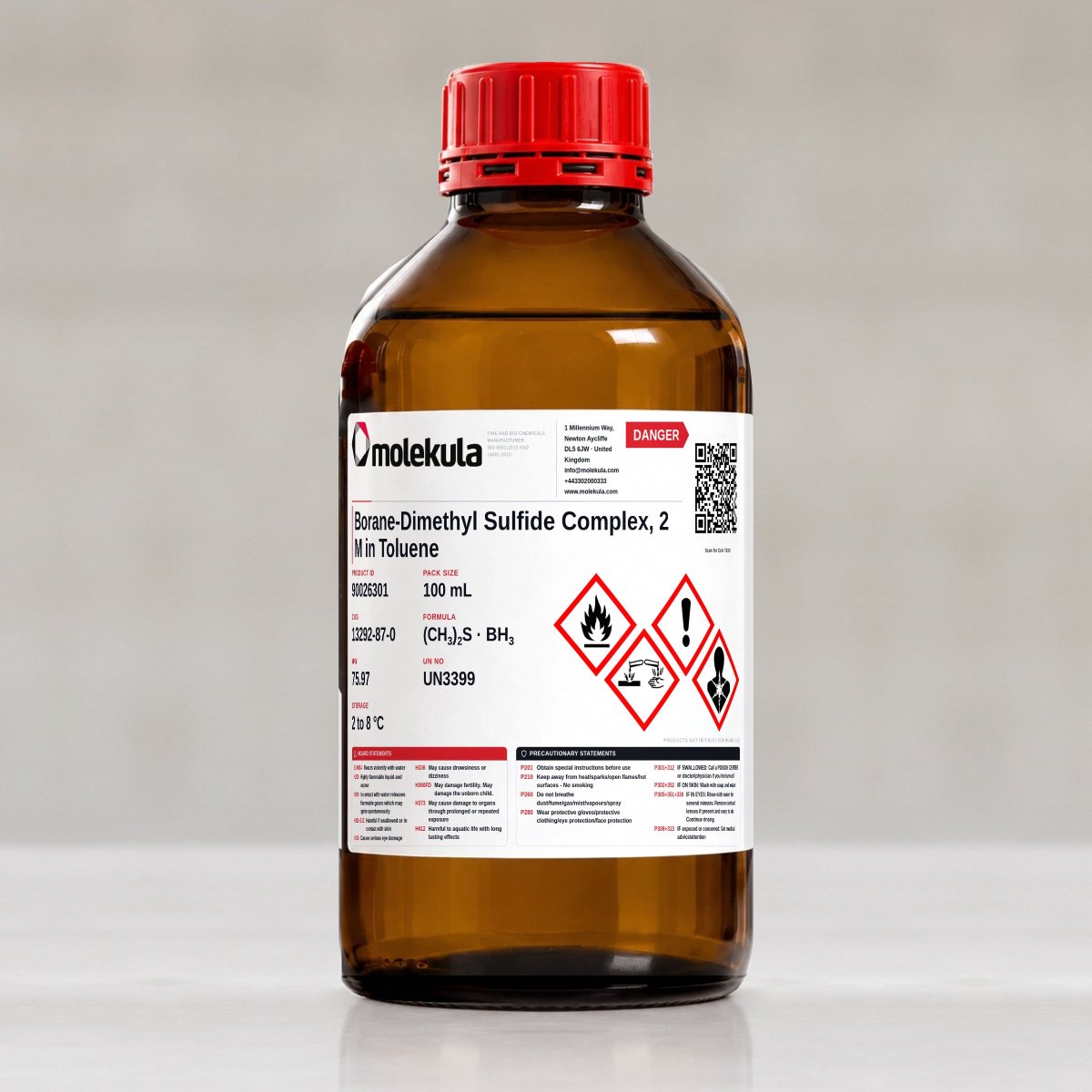 Borane-Dimethyl Sulfide Complex, 2 M in Toluene, 100 mL pack