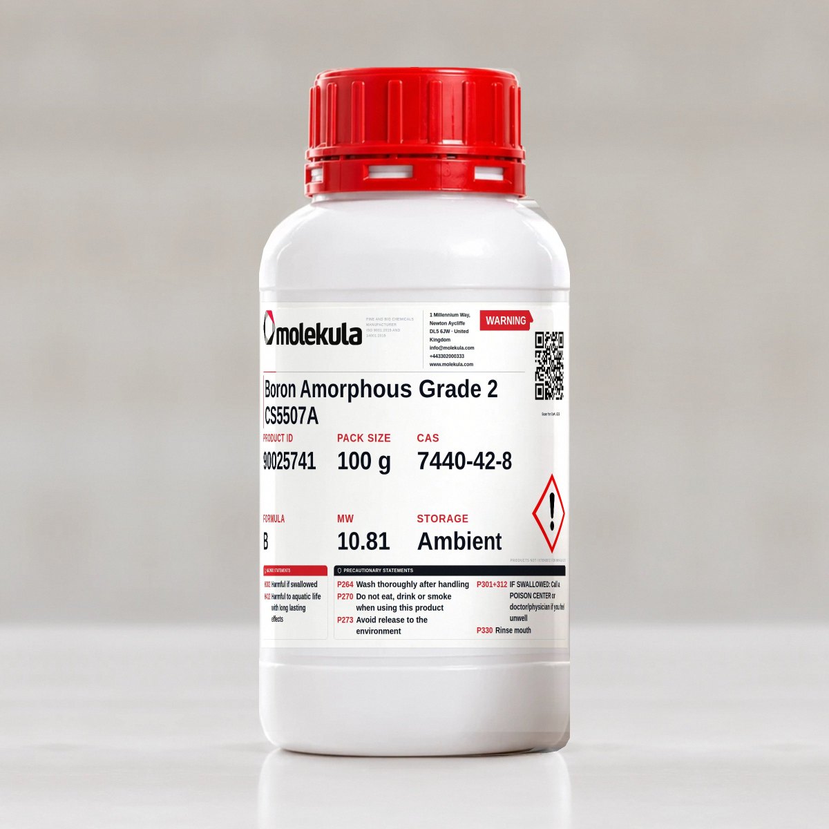 Boron Amorphous Grade 2 CS5507A, 100 g pack
