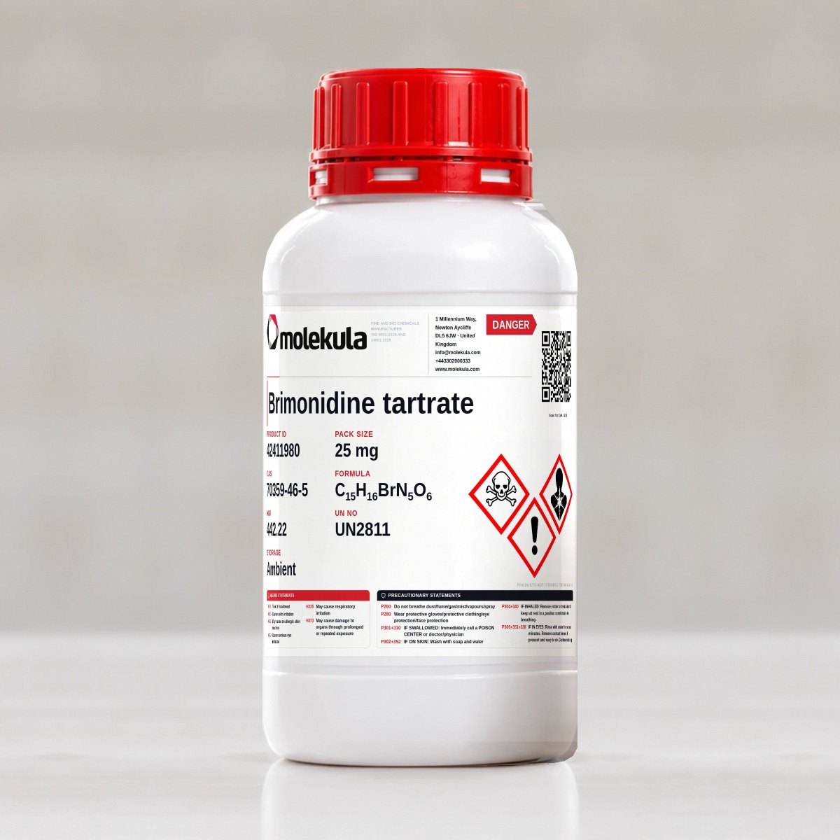 Brimoxine tartrate, conditionnement 25 mg