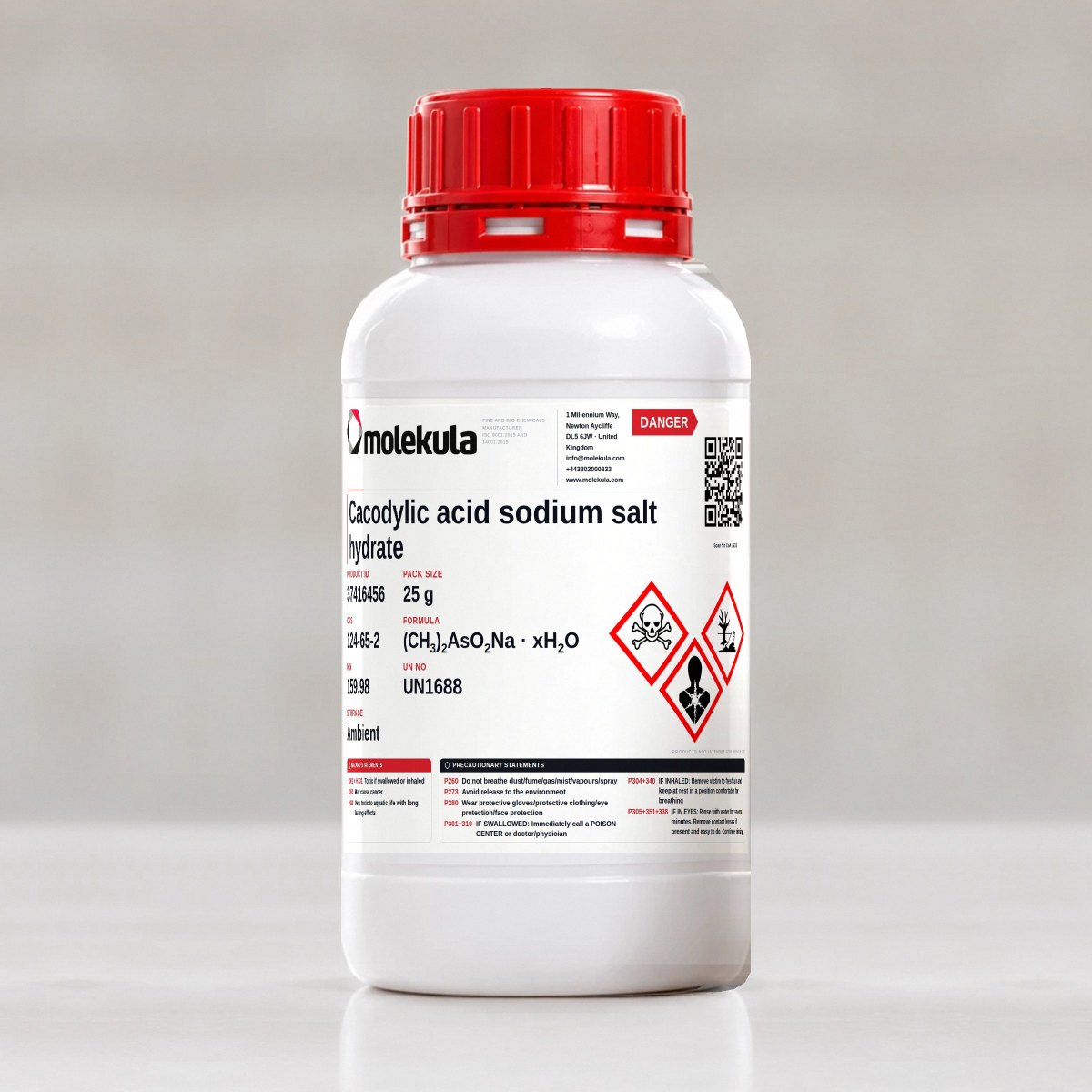 Cacodylic acid sodium salt hydrate, 25 g pack