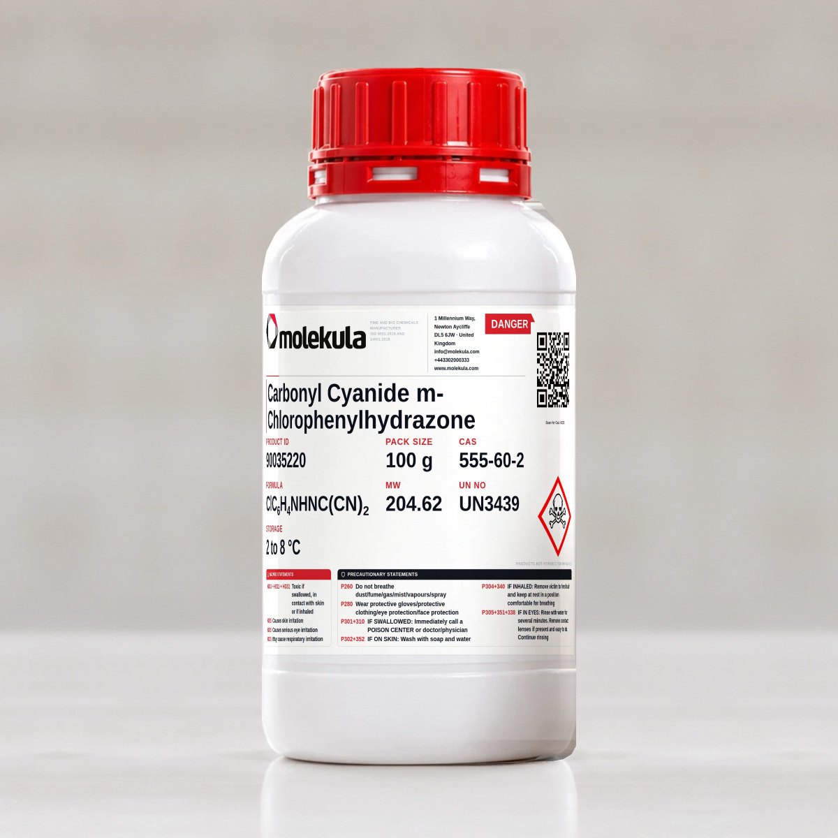 Carbonyl Cyanide m-Chlorophenylhydrazone, 100 g pack