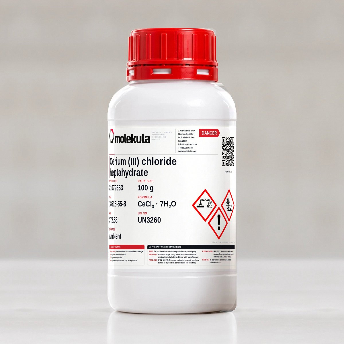 Cerium (III) chloride heptahydrate, 100 g pack